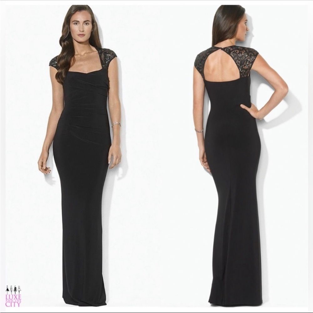 LAUREN RALPH LAUREN Evening Gown Cap Sleeve. Worn only once.